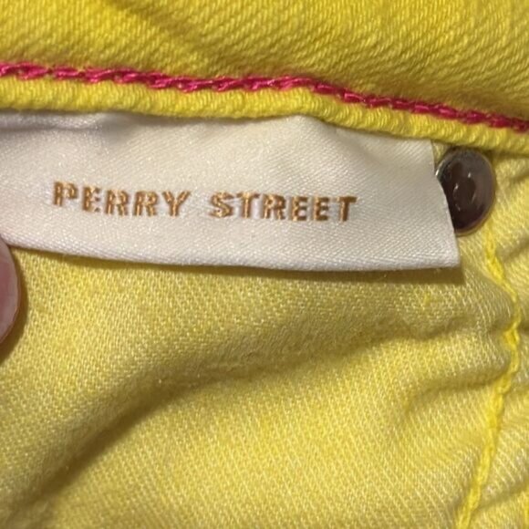 Kate Spade Play Hooky Broome Street Yellow Stretch Denim Capri Pants Sz 29 - Picture 9 of 13